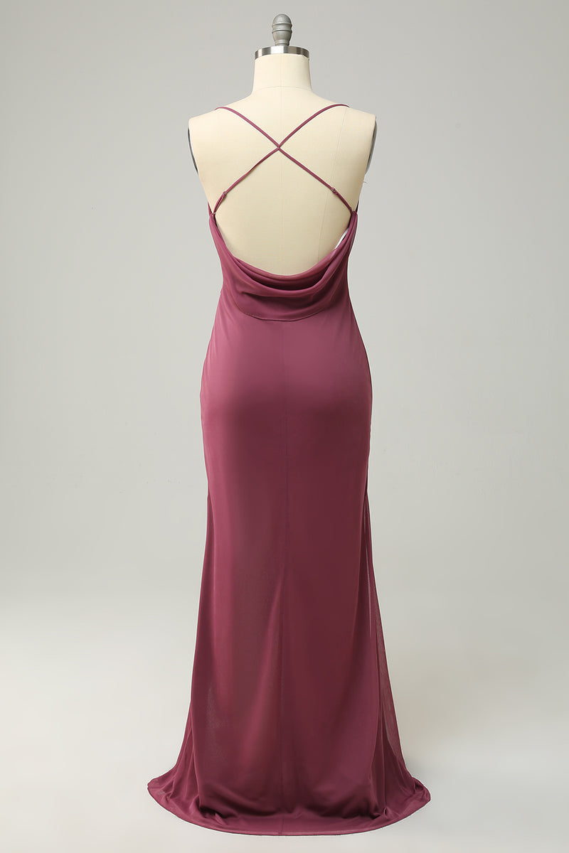 Load image into Gallery viewer, Plus Size Desert Rose Spaghetti Straps Long Prom Dress with Slit