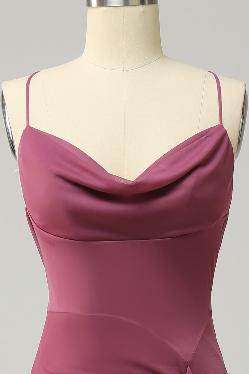 Load image into Gallery viewer, Plus Size Desert Rose Spaghetti Straps Long Prom Dress with Slit