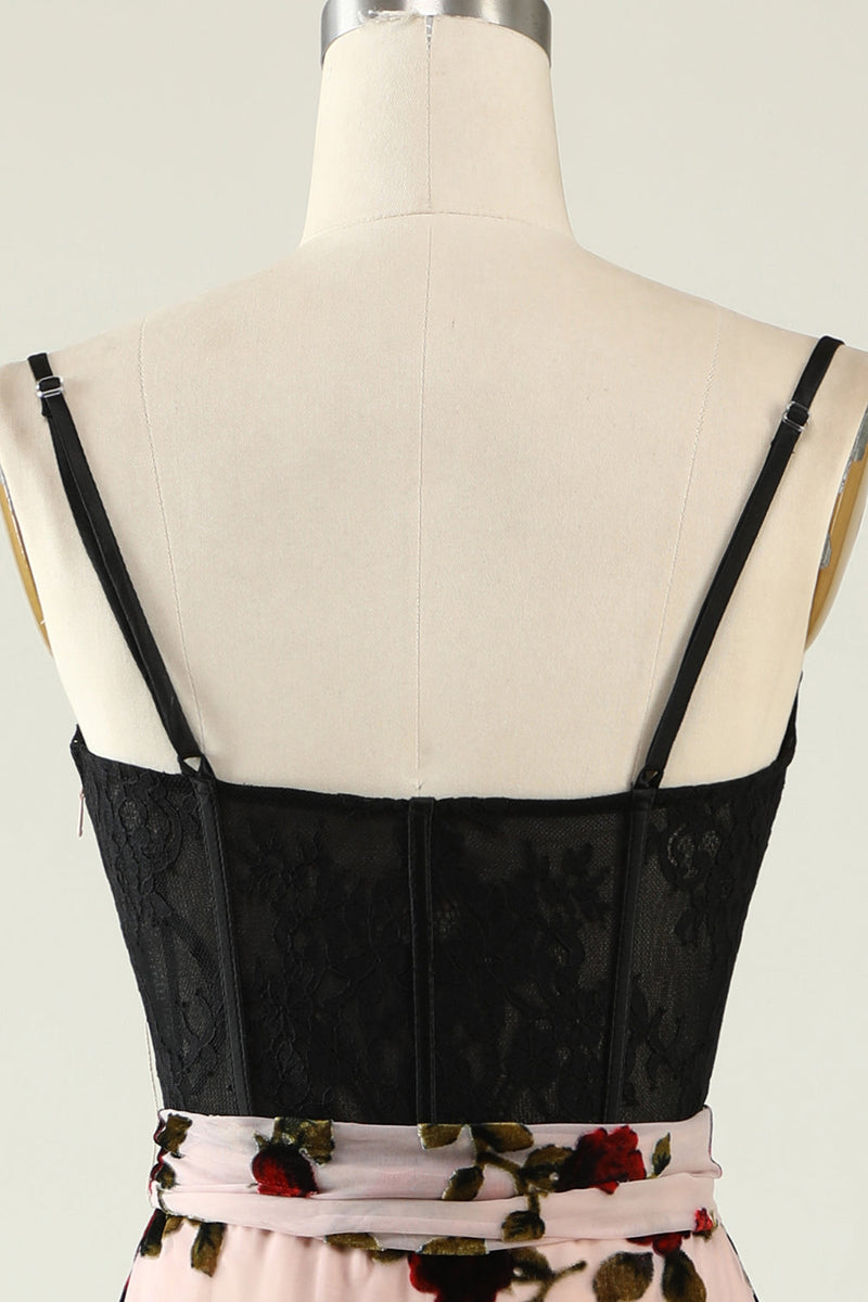 Load image into Gallery viewer, Floral Spaghetti Straps Prom Dress with Slit