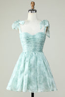 Load image into Gallery viewer, Blue A Line Spaghetti Straps Short Prom Dress