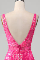 Load image into Gallery viewer, Fuchsia Mermaid Prom Dress with Sequins