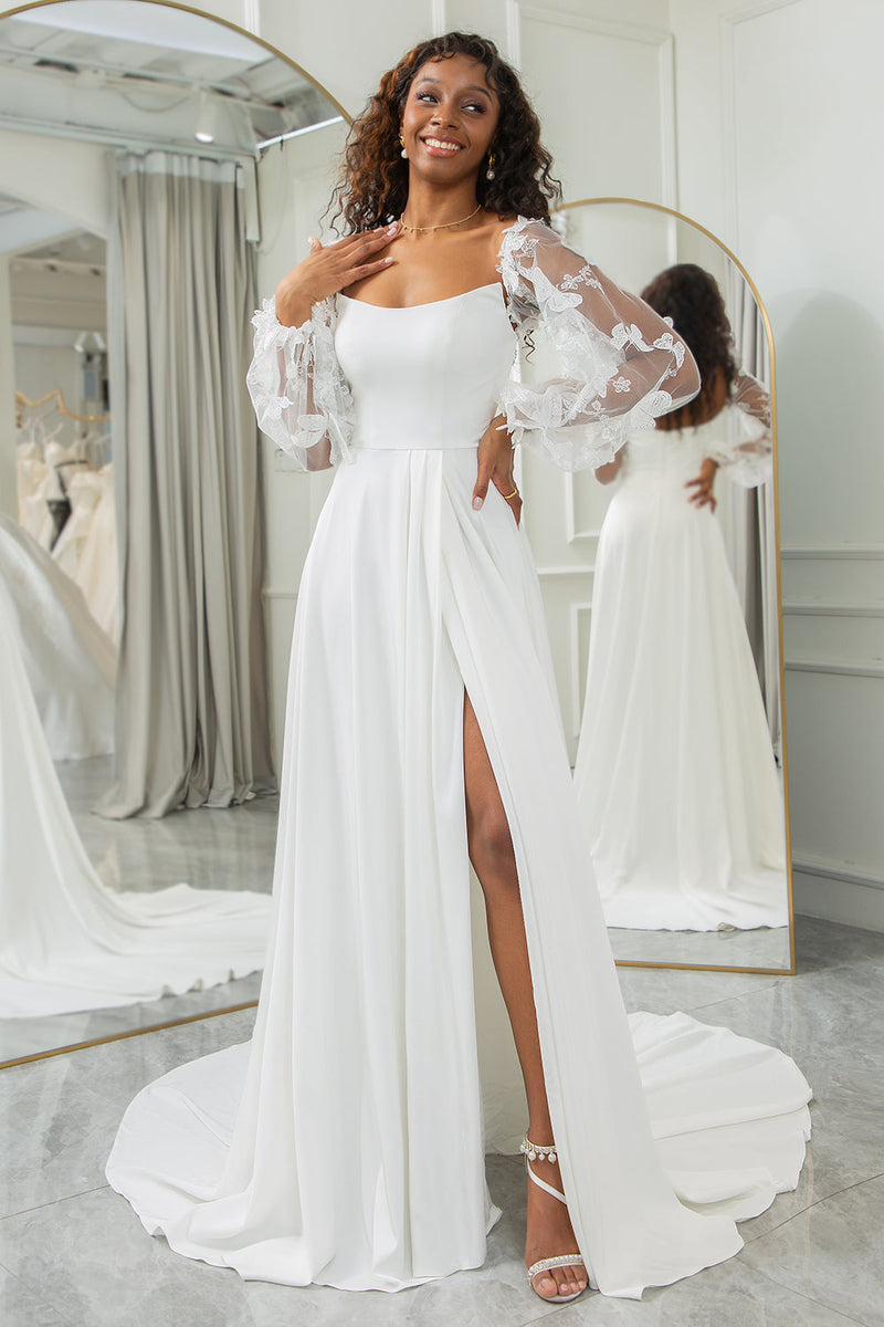 Chiffon detachable hotsell sleeves