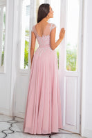 Load image into Gallery viewer, Grey Chiffon Mother of the Bride Dress with Beading