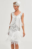 Load image into Gallery viewer, Black Gatsby 1920s Flapper Dress with Sequins and Tassels