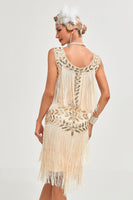 Load image into Gallery viewer, Black Gatsby 1920s Flapper Dress with Sequins and Tassels