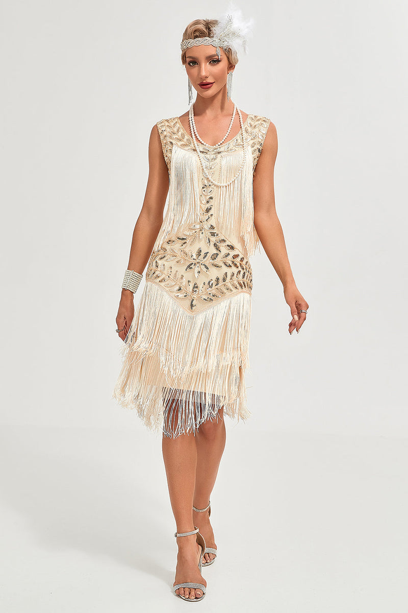 Load image into Gallery viewer, Black Gatsby 1920s Flapper Dress with Sequins and Tassels