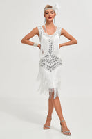Load image into Gallery viewer, Black Gatsby 1920s Flapper Dress with Sequins and Tassels