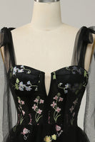 Load image into Gallery viewer, A-Line Spaghetti Straps Green Long Prom Dress with Embroidery