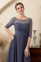 Load image into Gallery viewer, Sparkly Grey Blue Beaded Mother of the Bride Dress