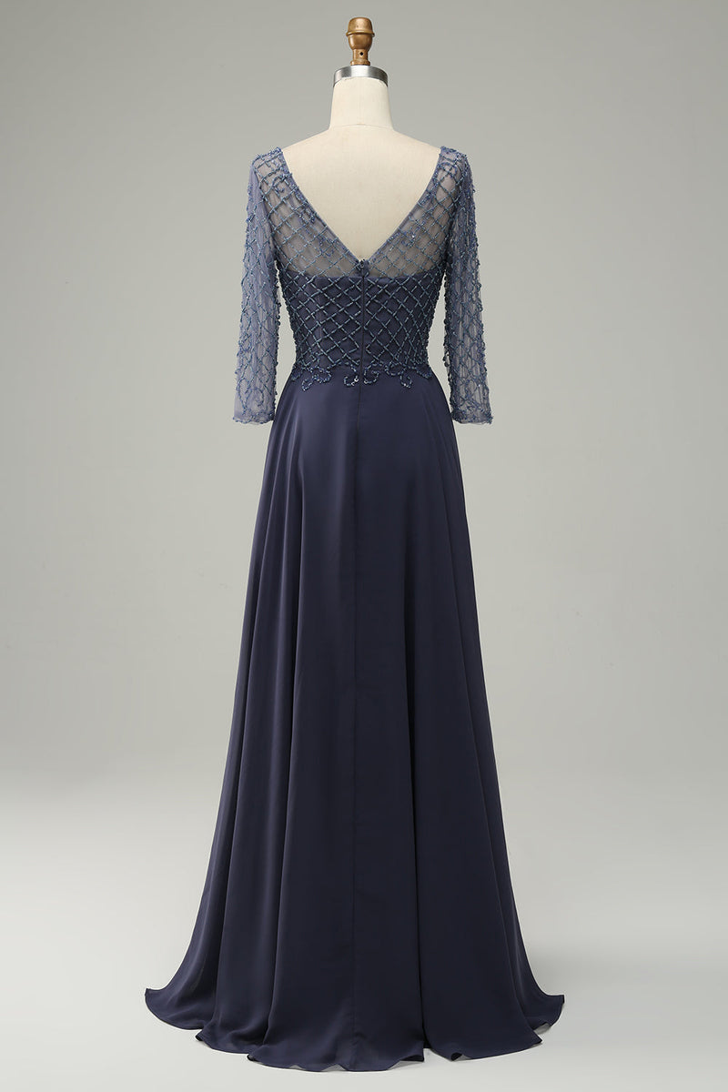 Load image into Gallery viewer, Beading Long Sleeves Mother of Bride Dress