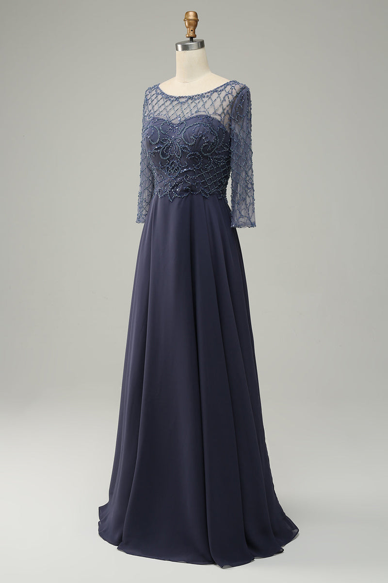 Load image into Gallery viewer, Beading Long Sleeves Mother of Bride Dress