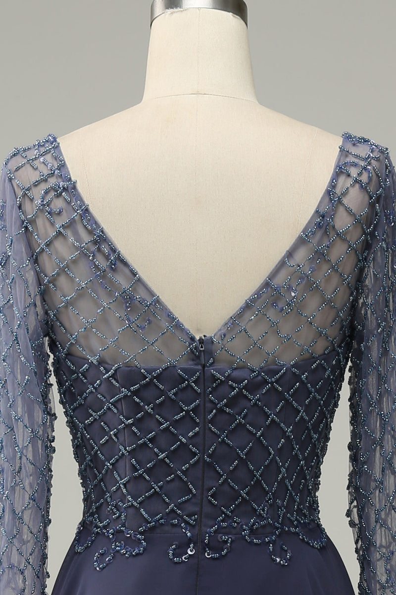 Load image into Gallery viewer, Beading Long Sleeves Mother of Bride Dress