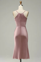 Load image into Gallery viewer, Spaghetti Straps Satin Wedding Guest Dress