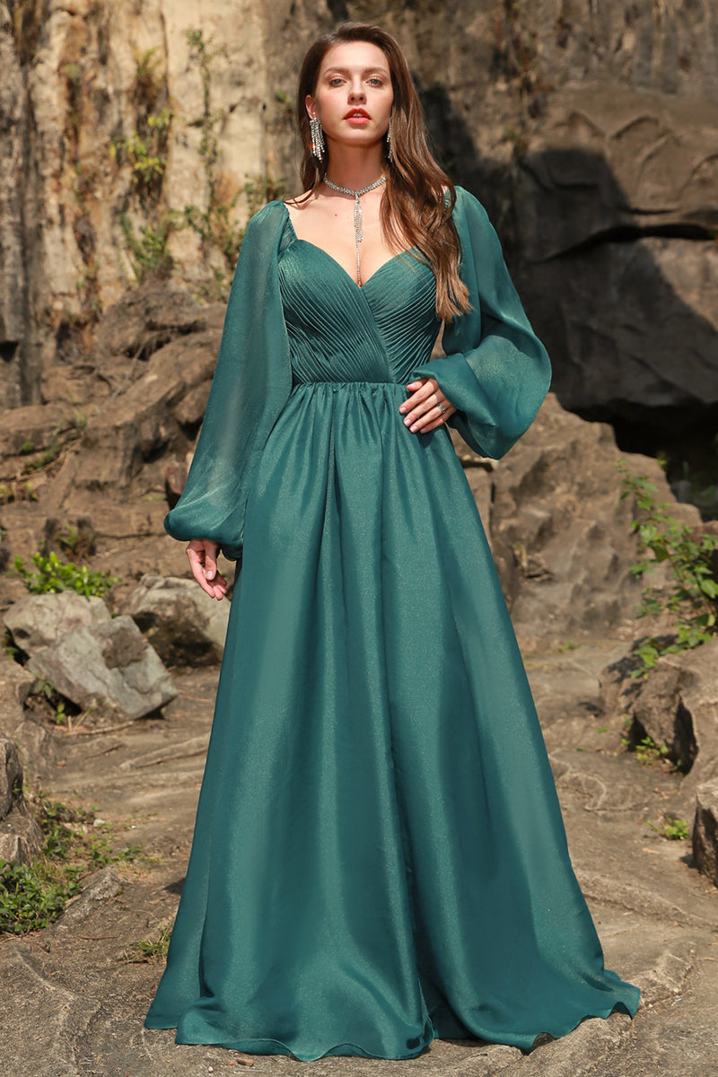 Load image into Gallery viewer, Off the Shoulder Green Plus Size Prom Dress with Ruffles