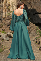 Load image into Gallery viewer, Off the Shoulder Green Plus Size Prom Dress with Ruffles