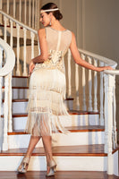 Load image into Gallery viewer, Tassels Champagne Roaring 20s Great Gatsby Dress for Party