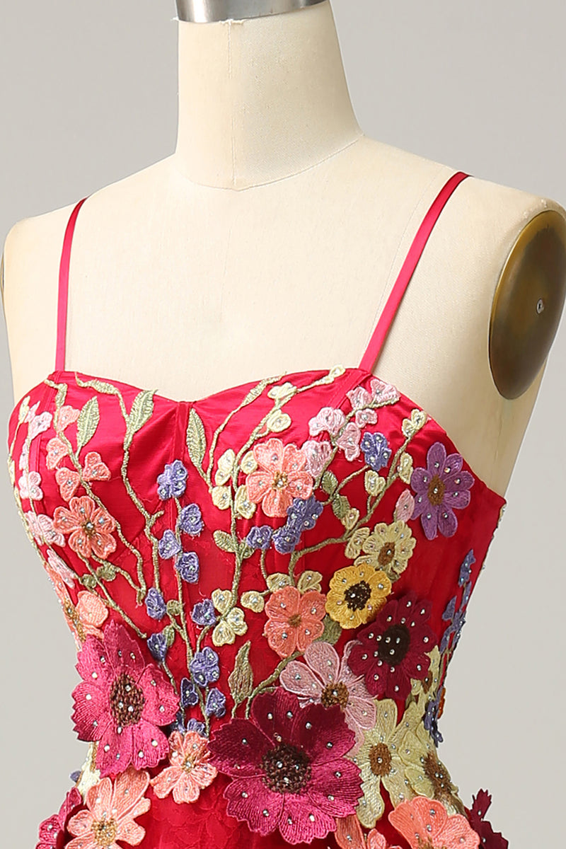 Load image into Gallery viewer, Tulle Spaghetti Straps Burgundy Long Prom Dress with Embroidery