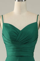 Load image into Gallery viewer, Spaghetti Straps Dark Green Long Prom Dress