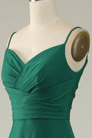 Load image into Gallery viewer, Spaghetti Straps Dark Green Long Prom Dress