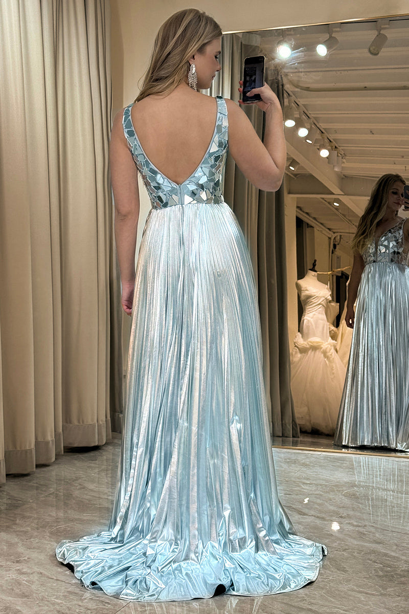 silver mirror ball dress Silver Mirror Sequins One Shoulder Prom Dress with Hollow-out