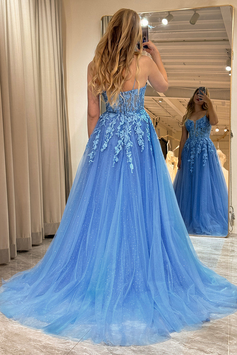 amazon light blue dress Light Blue Satin Long Prom Dress, Light Blue Formal Sweet 16 dress US 10 / Custom Color main image 0