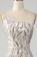 Load image into Gallery viewer, Sparkly Mermaid One Shoulder Dark Green Sequins Long Prom Dress