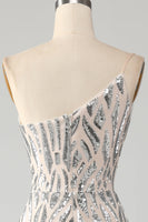 Load image into Gallery viewer, Sparkly Mermaid One Shoulder Dark Green Sequins Long Prom Dress