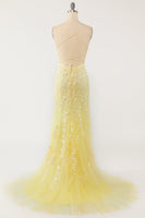 Load image into Gallery viewer, Mint Spaghetti Straps Appliques Prom Dress