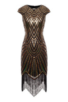 Load image into Gallery viewer, Gatsby Glitter Fringe 1920s Dress with Tassel