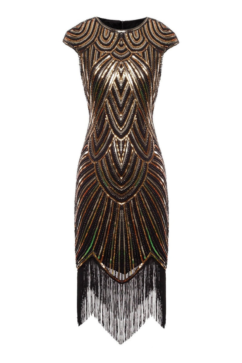 Load image into Gallery viewer, Gatsby Glitter Fringe 1920s Dress with Tassel