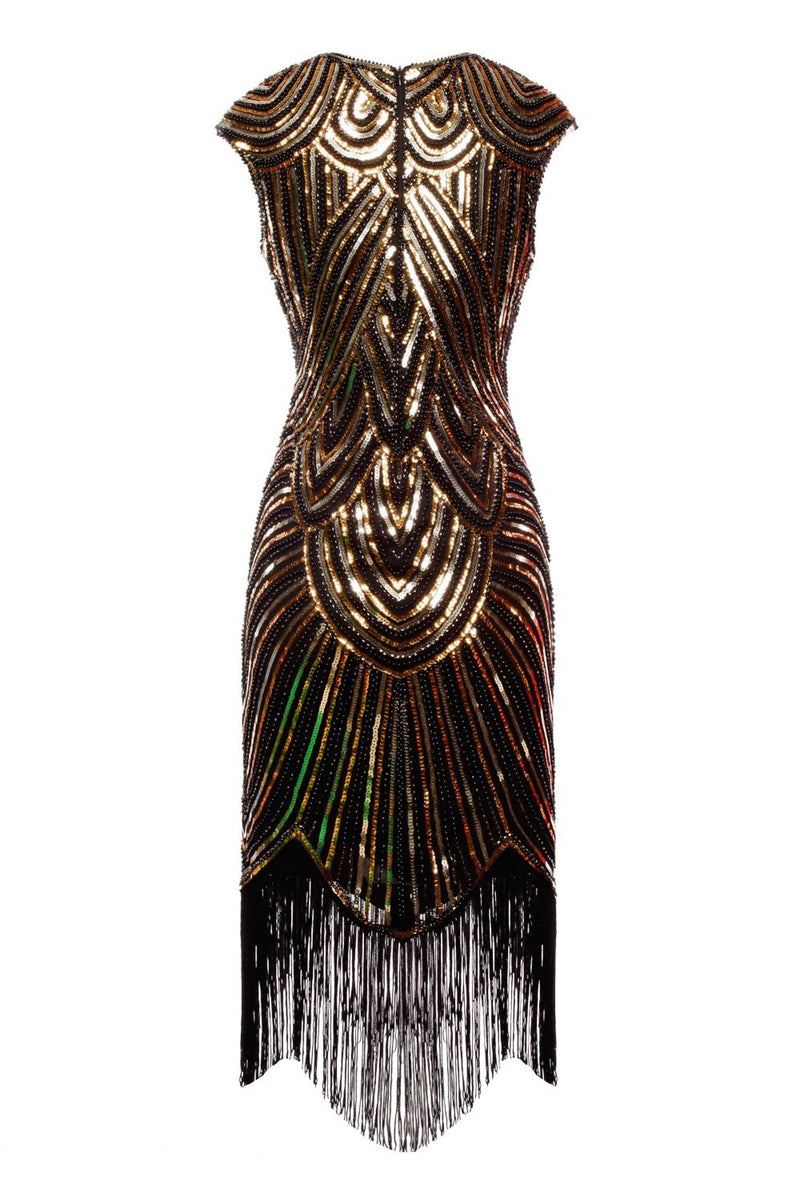 Load image into Gallery viewer, Gatsby Glitter Fringe 1920s Dress with Tassel