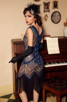 Load image into Gallery viewer, Gold Sequin 1920s Dress