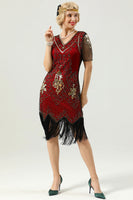 Load image into Gallery viewer, Apricot Beaded Sequin 1920s Dress with Sleeves