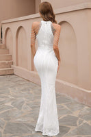 Load image into Gallery viewer, Black Sequin Mermaid Prom Dress