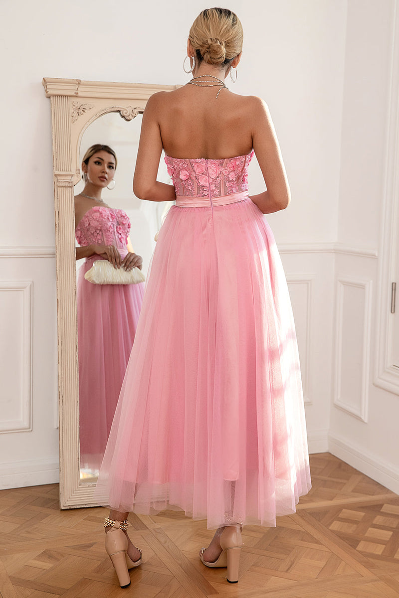 Pink strapless ball sales gown