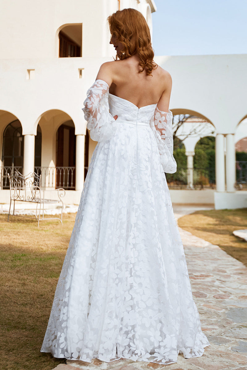 Long off online shoulder white dress