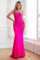 Load image into Gallery viewer, Glitter Hot Pink Mermaid Sequin Prom Dress