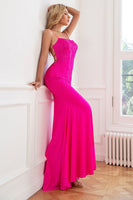 Load image into Gallery viewer, Glitter Hot Pink Mermaid Sequin Prom Dress