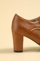 Load image into Gallery viewer, Black Leather Chunky Heels