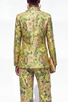 Load image into Gallery viewer, Blue Floral 2 Piece Notched Lapel Single Breasted Business Suits with Pockets