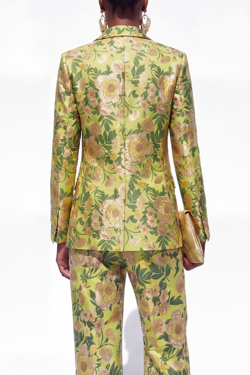 Load image into Gallery viewer, Blue Floral 2 Piece Notched Lapel Single Breasted Business Suits with Pockets