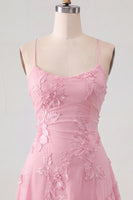 Load image into Gallery viewer, Floral Fuchsia A-Line Spaghetti Straps Short Cocktail Dress