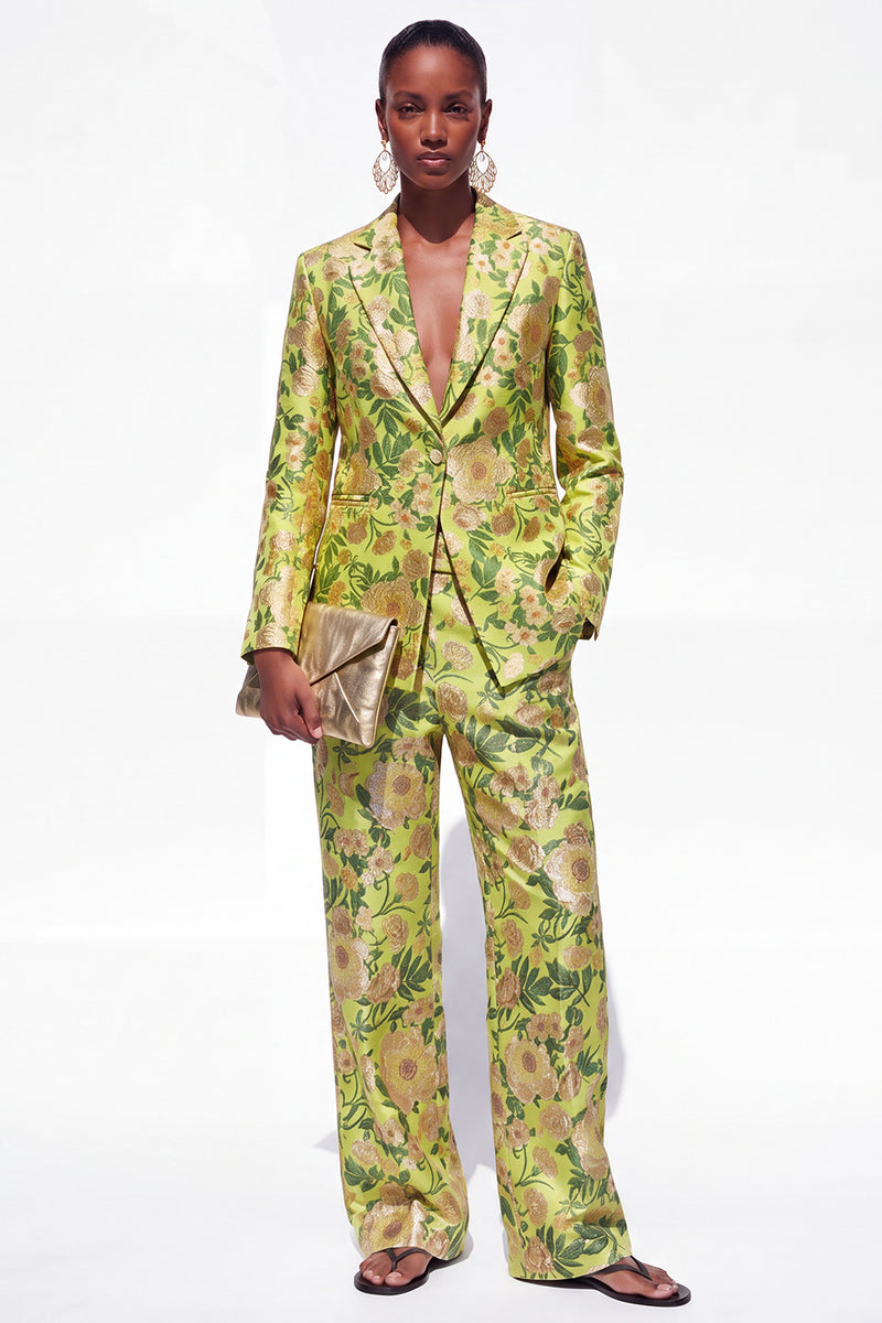 Load image into Gallery viewer, Blue Floral 2 Piece Notched Lapel Single Breasted Business Suits with Pockets