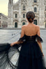 Load image into Gallery viewer, A-Line Sweetheart Tulle Black Short Prom Dress