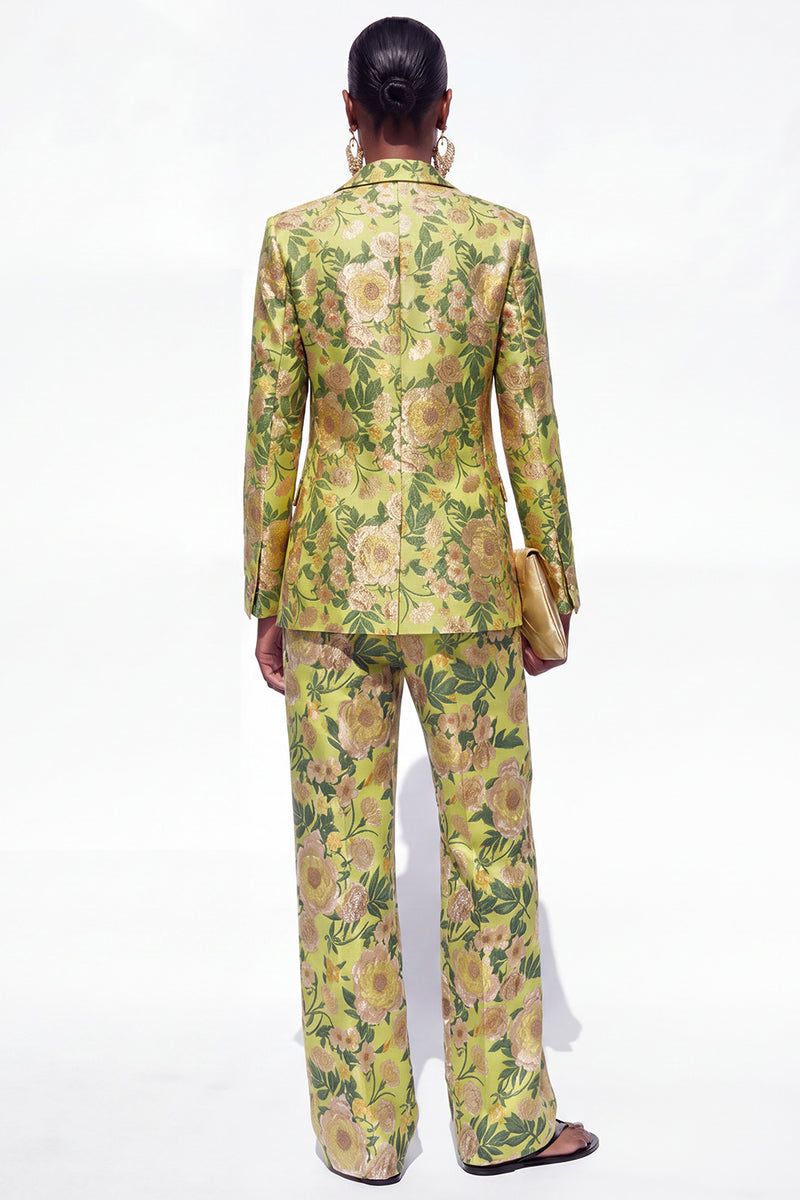 Load image into Gallery viewer, Blue Floral 2 Piece Notched Lapel Single Breasted Business Suits with Pockets