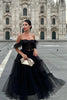 Load image into Gallery viewer, A-Line Sweetheart Tulle Black Short Prom Dress