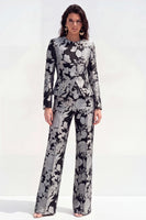 Load image into Gallery viewer, Yellow Flower 2 Piece Round Neck Single Breasted Business Suits with Pockets