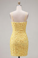 Load image into Gallery viewer, Sparkly Pink Floral Tight Spaghetti Straps Short Birthday Party Dress with Pearls