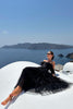 Load image into Gallery viewer, Tulle A-Line Sweetheart Black Prom Dress