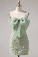 Load image into Gallery viewer, Sparkly Pink Floral Tight Spaghetti Straps Short Birthday Party Dress with Pearls